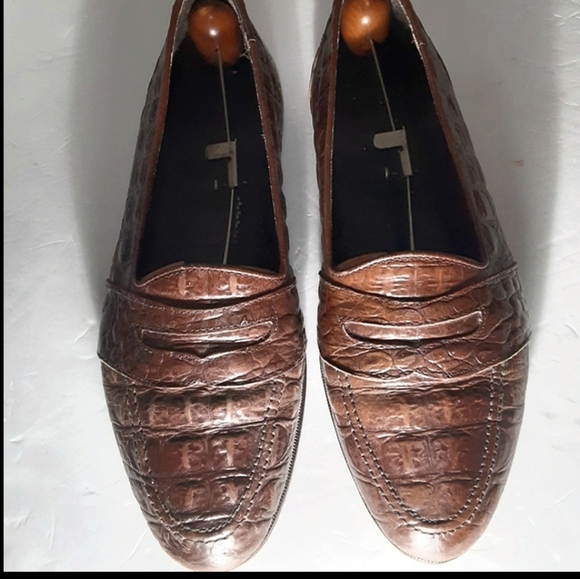 Avventura  Crocodile Skin Embossed Men's Loafers - Picture 7 of 7